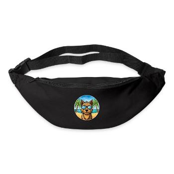 Welsh Terrier Chien Race Dessin Animé Lunettes De Soleil Plage - Sac banane - noir - Devant