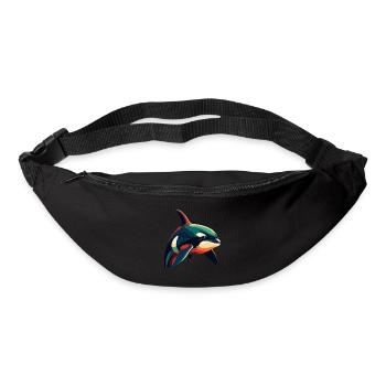 Personnage de dessin animé Orque Animal coloré - Sac banane - noir - Devant
