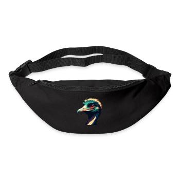 Emu Dessin animé Personnage Animal de compagnie coloré - Sac banane - noir - Devant