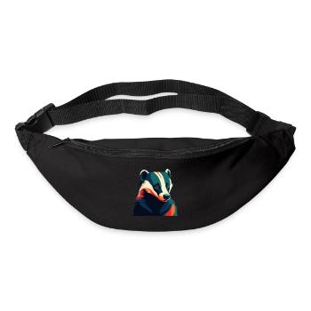 Blaireau Personnage De Dessin Animé Animal De Compagnie Coloré - Sac banane - noir - Devant