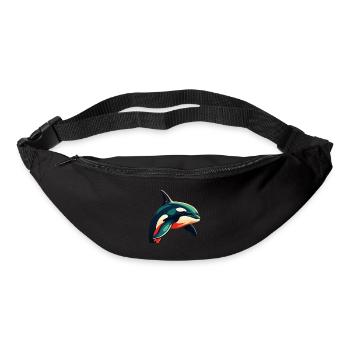 Orca Zeichentrickfigur Buntes Haustier Tier - Gürteltasche - Schwarz - Vorne
