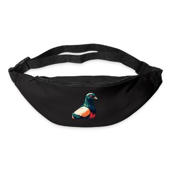 Pigeon Cartoon Character Colorful Pet Animal - Bum bag - black - Front