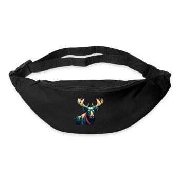 Elch Zeichentrickfigur Buntes Haustier Tier - Gürteltasche - Schwarz - Vorne