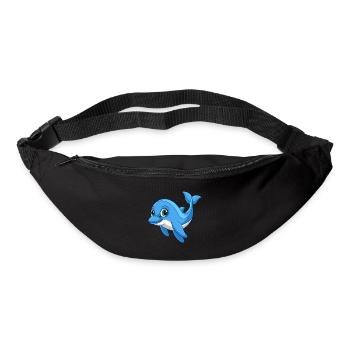 Delfin Niedliche Maskottchen Zeichentrickfigur Kawaii - Gürteltasche - Schwarz - Vorne