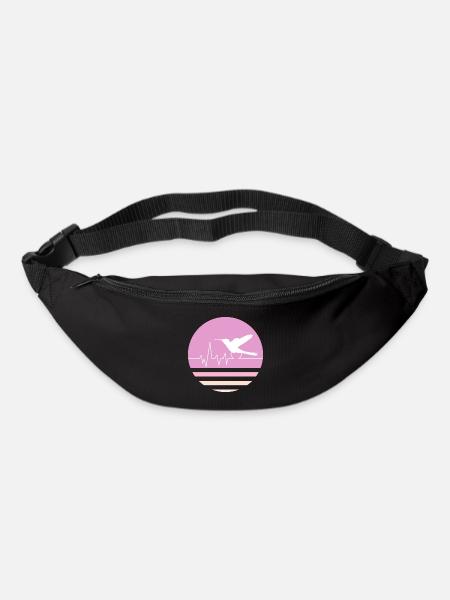 Colibri rose pastel - Sac banane - noir