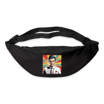 Portrait Pop Art Élégant - Sac banane - noir - Devant