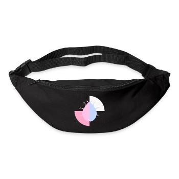 Duo Coccinelle Bleu Pastel Rose - Sac banane - noir - Devant