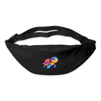 Turtle Colorful Kawaii Cartoon Character Clipart - Bum bag - black - Front