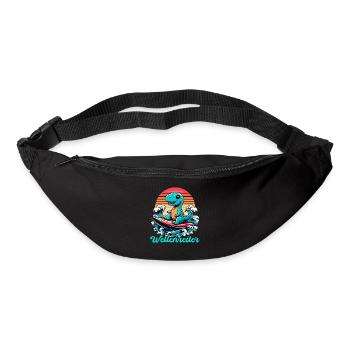 Mignon T-Rex Surfer Surfer Cadeau de surf - Sac banane - noir - Devant