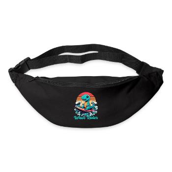 Mignon T-Rex Surfer Surfer Cadeau de surf - Sac banane - noir - Devant
