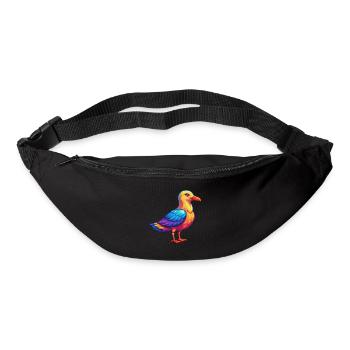 Seagull Colorful Kawaii Cartoon Character Bird - Bum bag - black - Front