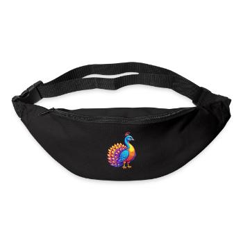 Peacock Colorful Kawaii Cartoon Character Bird - Bum bag - black - Front