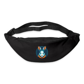 Lapin mignon kawaii dessin animé Clipart Animal Animal Pet Logo - Sac banane - noir - Devant