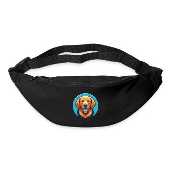 Golden Retriever Dog Cute Kawaii Cartoon Pet Logo - Bum bag - black - Front