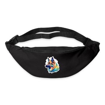 Deutscher Schäferhund Wasserfarben - Gürteltasche - Schwarz - Vorne
