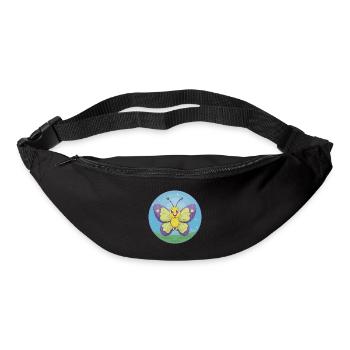 papillon mignon kawaii dessin animé clipart animal de compagnie - Sac banane - noir - Devant