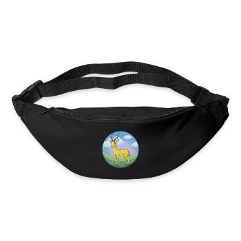 Impala Niedliche Kawaii Cartoon Clipart Tier Haustier - Gürteltasche - Schwarz - Vorne