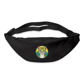 Ocelot Cute Kawaii Cartoon Clipart Pet Animal - Bum bag - black - Front