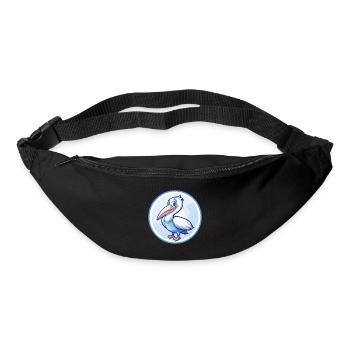 Pélican Bleu Kawaii Dessin Animé Personnage Clipart Animal de compagnie - Sac banane - noir - Devant