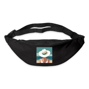 Woman with hat on the beach - Bum bag - black - Front