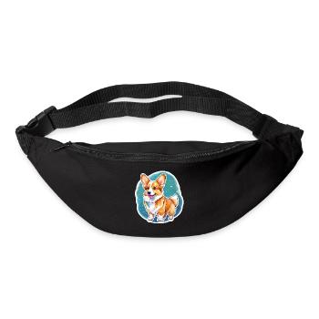 Welsh Corgi Pembroke Watercolor - Bum bag - black - Front
