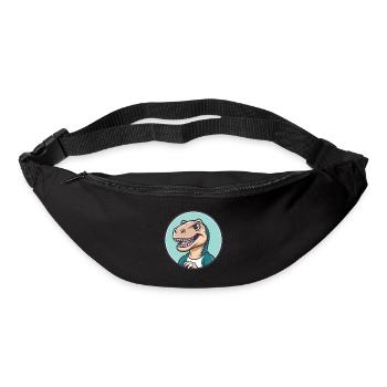 dinosaure kawaii dessin animé personnage animal visage d’animal de compagnie - Sac banane - noir - Devant