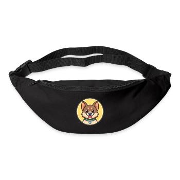 Kanni Chien Race Dessin animé Kawaii Clipart Animal Animal de compagnie - Sac banane - noir - Devant