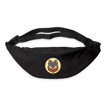 Schipperke Chien Race Dessin animé Kawaii Clipart Animal - Sac banane - noir - Devant