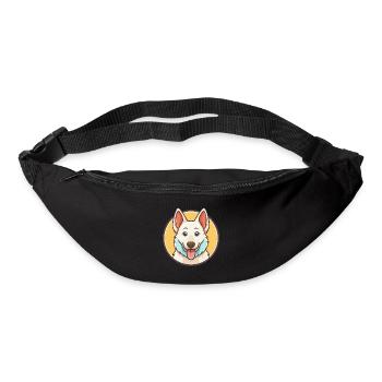 Berger Suisse Blanc Chien Race Dessin Animé Kawaii Pet - Sac banane - noir - Devant