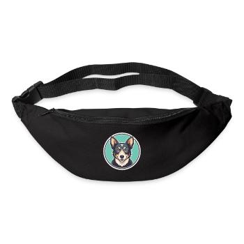Danois Suédois Chien Race Chien Dessin Animé Kawaii - Sac banane - noir - Devant
