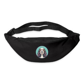 Cocker anglais Spaniel Chien Race Dessin animé Kawaii - Sac banane - noir - Devant