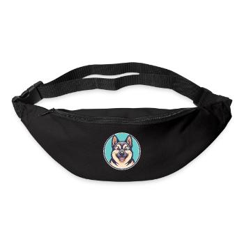 Norwegischer Elchhund Hunderasse Karikatur Kawaii - Gürteltasche - Schwarz - Vorne
