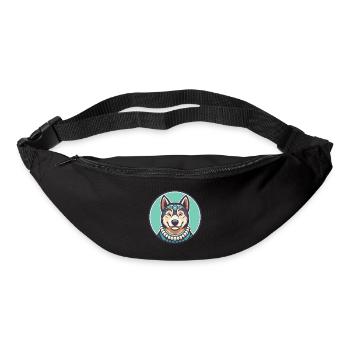 Polynésien Chien Race Dessin Animé Kawaii Clipart Animal - Sac banane - noir - Devant