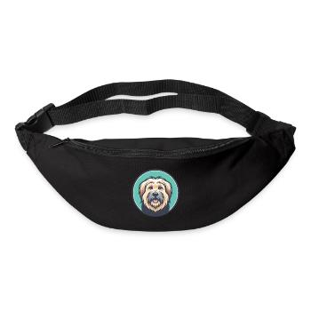 chien de berger des Pyrénées race de chien dessin animé Kawaii Clipart - Sac banane - noir - Devant