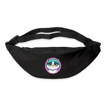 Schottisch Falten Katze Rasse Karikatur Kawaii Tier Haustier - Gürteltasche - Schwarz - Vorne