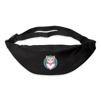 Ginger Longhair Cat Breed Cartoon Kawaii Animal - Bum bag - black - Front