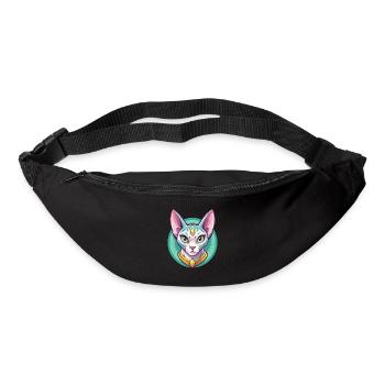 Égyptien Mau Chat Race Dessin Animé Kawaii Animal Pet - Sac banane - noir - Devant