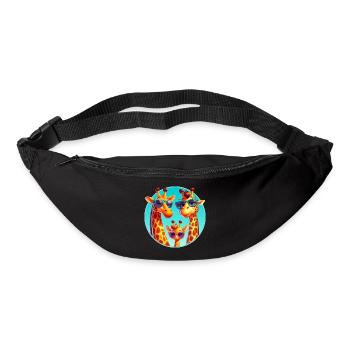 Coole Giraffen Familie mit Sonnenbrille - Gürteltasche - Schwarz - Vorne
