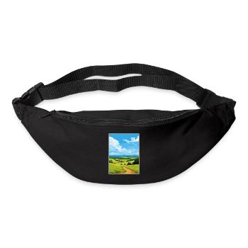 Surrey Hills Aonb Travel Poster Souvenir Paint WPA - Bum bag - black - Front