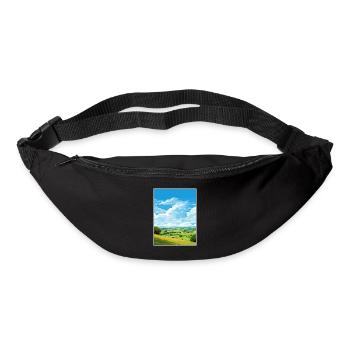 Mendip Hills Aonb Travel Poster Souvenir Paint WPA - Bum bag - black - Front