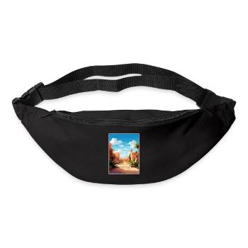 Marrakesh Morocco Travel Poster Souvenir Paint WPA - Bum bag - black - Front