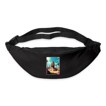 Hampi India Travel Poster Souvenir Postcard Paint - Bum bag - black - Front
