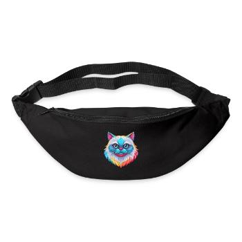 Himalaya Katze Rasse Karikatur Kawaii Tier Haustier - Gürteltasche - Schwarz - Vorne