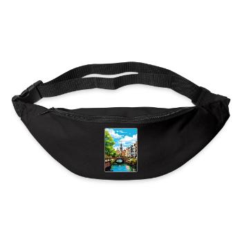 Amsterdam Netherlands Travel Poster Souvenir WPA - Bum bag - black - Front