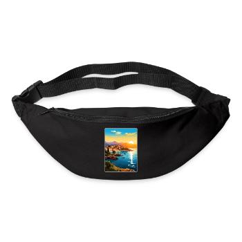 Antalya Turkey Travel Poster Souvenir Painting WPA - Bum bag - black - Front