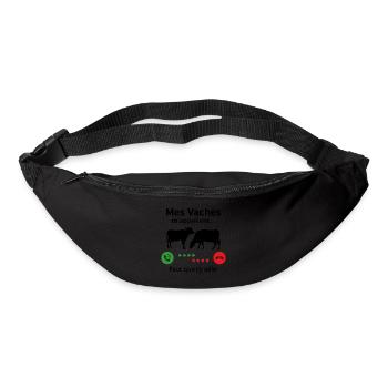 mes vaches m'appellent faut que j'y ailler - Sac banane - noir - Devant