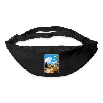 Grèce Voyage Affiche Souvenir Peinture WPA - Sac banane - noir - Devant