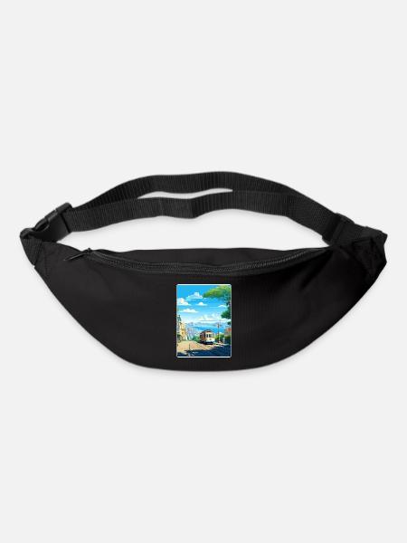 San Francisco Golden Gate California Travel Poster - Bum bag - black