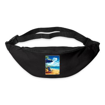 République dominicaine Carte d’affiche de voyage dans les Caraïbes - Sac banane - noir - Devant