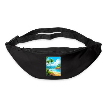 République dominicaine Carte d’affiche de voyage dans les Caraïbes - Sac banane - noir - Devant